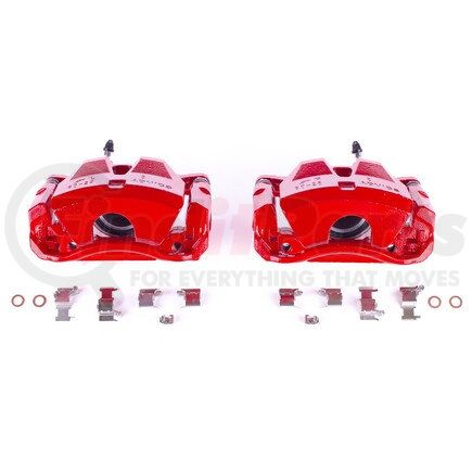 S3218 by POWERSTOP BRAKES - Red Powder Coated Calipers