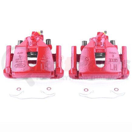 S2942E by POWERSTOP BRAKES - Red Powder Coated Calipers