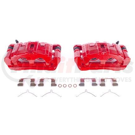 S3826A by POWERSTOP BRAKES - Red Powder Coated Calipers