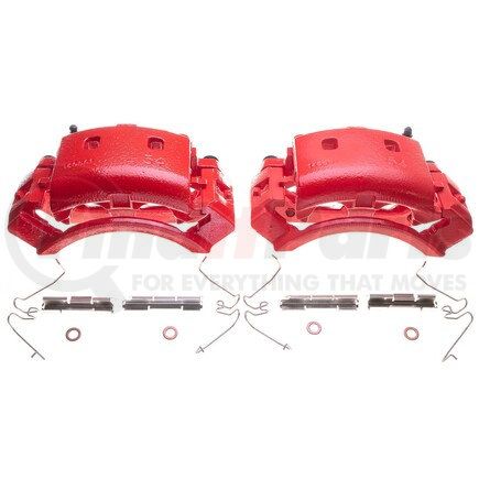 S4936 by POWERSTOP BRAKES - Red Powder Coated Calipers