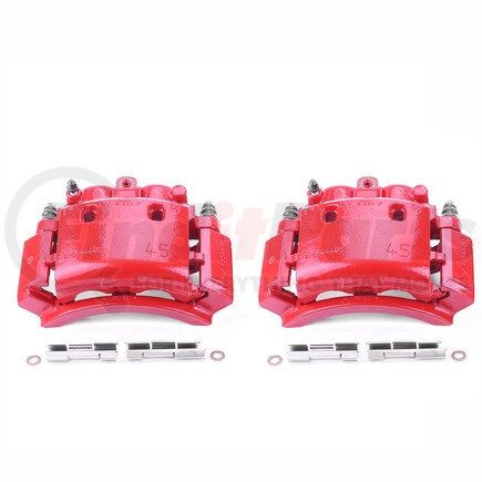 S4796 by POWERSTOP BRAKES - Red Powder Coated Calipers