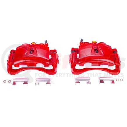 S4816 by POWERSTOP BRAKES - Red Powder Coated Calipers