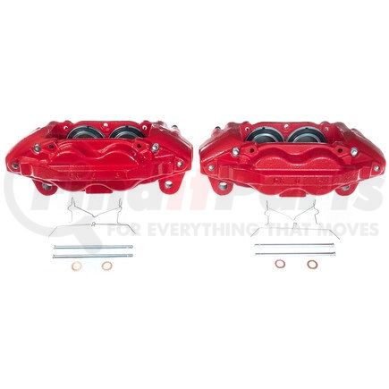 S7342 by POWERSTOP BRAKES - Red Powder Coated Calipers