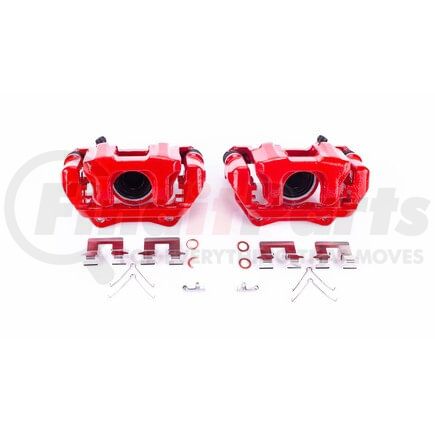 S7142 by POWERSTOP BRAKES - Red Powder Coated Calipers