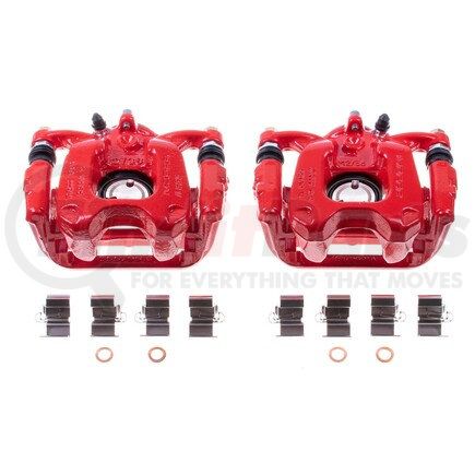 PowerStop Brakes S5536 Disc Brake Caliper Set Red Powder Coated Calipers
