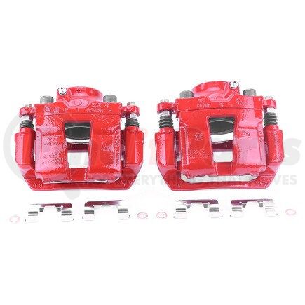 PowerStop Brakes S6460 Disc Brake Caliper Set Red Powder Coated Calipers