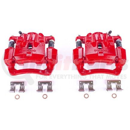 S6276 by POWERSTOP BRAKES - Red Powder Coated Calipers