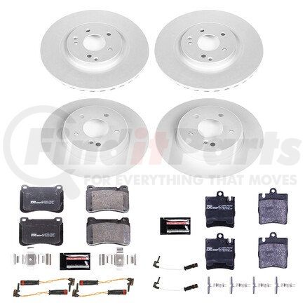 ESK2792 by POWERSTOP BRAKES - Genuine Geomet® Coated Rotors, ECE-R90 Disc Brake Pad Set + Hardware Kit