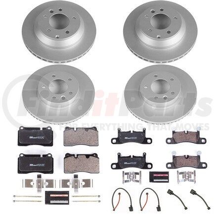 ESK6724 by POWERSTOP BRAKES - Genuine Geomet® Coated Rotors, ECE-R90 Disc Brake Pad Set + Hardware Kit