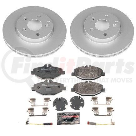 ESK5325A by POWERSTOP BRAKES - Genuine Geomet® Coated Rotors, ECE-R90 Disc Brake Pad Set + Hardware Kit