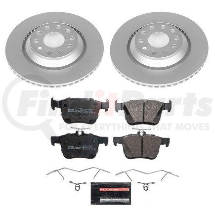 ESK7084 by POWERSTOP BRAKES - Genuine Geomet® Coated Rotors, ECE-R90 Disc Brake Pad Set + Hardware Kit