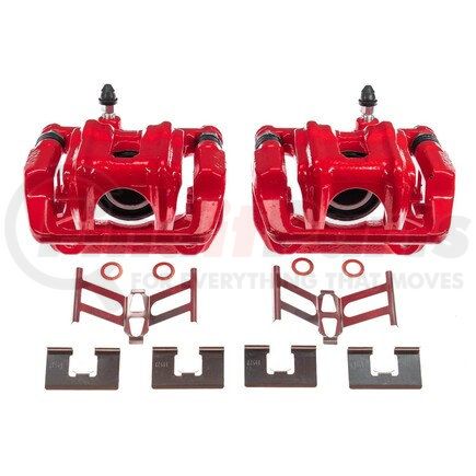 S1448 by POWERSTOP BRAKES - Red Powder Coated Calipers
