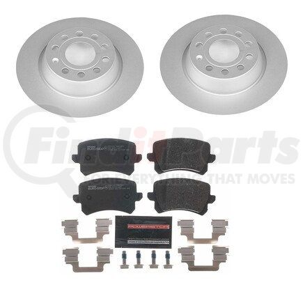 ESK7324 by POWERSTOP BRAKES - Genuine Geomet® Coated Rotors, ECE-R90 Disc Brake Pad Set + Hardware Kit