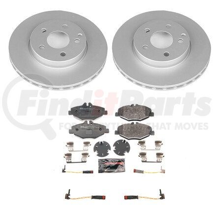 ESK5326 by POWERSTOP BRAKES - Genuine Geomet® Coated Rotors, ECE-R90 Disc Brake Pad Set + Hardware Kit