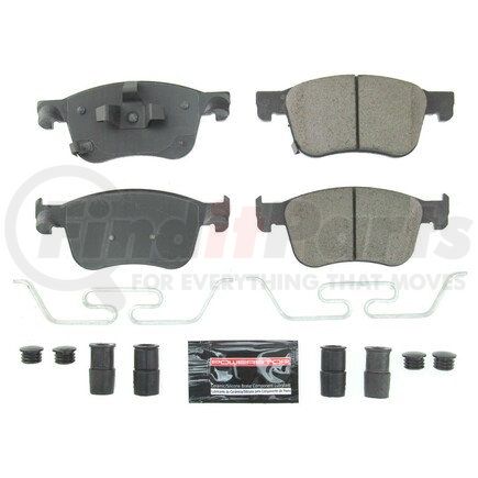 Z232115 by POWERSTOP BRAKES - Disc Brake Pad Set - Z23 Evolution Sport, Carbon-Fiber Ceramic, with Hardware