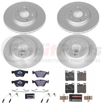 ESK6379 by POWERSTOP BRAKES - Genuine Geomet® Coated Rotors, ECE-R90 Disc Brake Pad Set + Hardware Kit