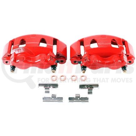 S4614 by POWERSTOP BRAKES - Red Powder Coated Calipers