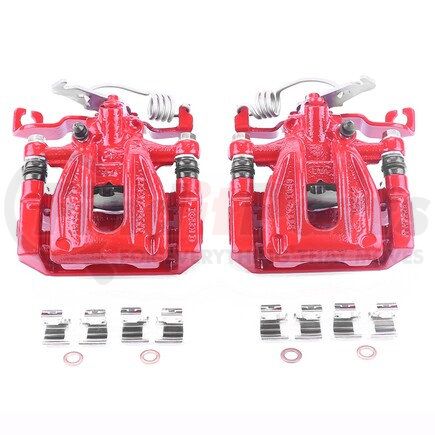 S4946 by POWERSTOP BRAKES - Red Powder Coated Calipers