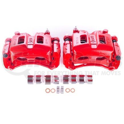 S2656 by POWERSTOP BRAKES - Red Powder Coated Calipers