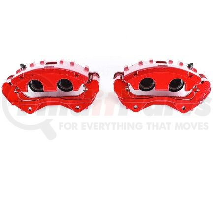 S4966 by POWERSTOP BRAKES - Red Powder Coated Calipers