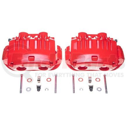 S4654C by POWERSTOP BRAKES - Red Powder Coated Calipers