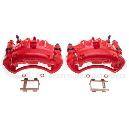 S4976 by POWERSTOP BRAKES - Red Powder Coated Calipers