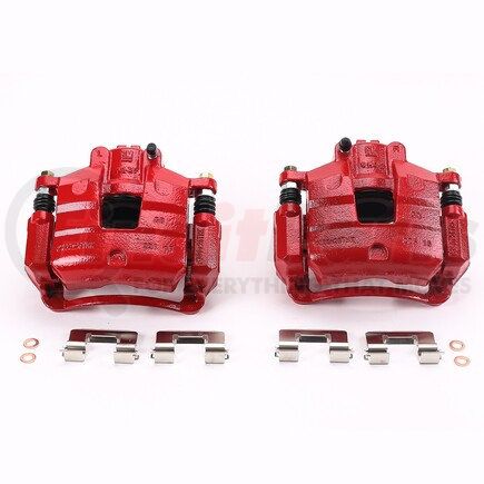 S5546 by POWERSTOP BRAKES - Red Powder Coated Calipers