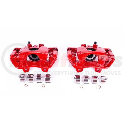 S15014 by POWERSTOP BRAKES - Red Powder Coated Calipers