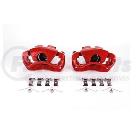 S3128 by POWERSTOP BRAKES - Red Powder Coated Calipers