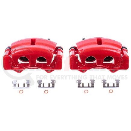 S5004C by POWERSTOP BRAKES - Red Powder Coated Calipers