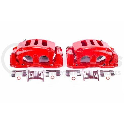 S4734 by POWERSTOP BRAKES - Red Powder Coated Calipers