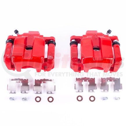 S6186 by POWERSTOP BRAKES - Red Powder Coated Calipers