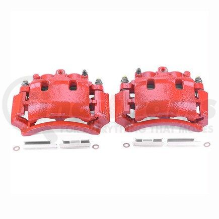 S4748 by POWERSTOP BRAKES - Red Powder Coated Calipers