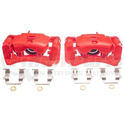 S1636 by POWERSTOP BRAKES - Red Powder Coated Calipers