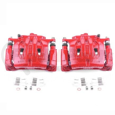 S6274 by POWERSTOP BRAKES - Red Powder Coated Calipers