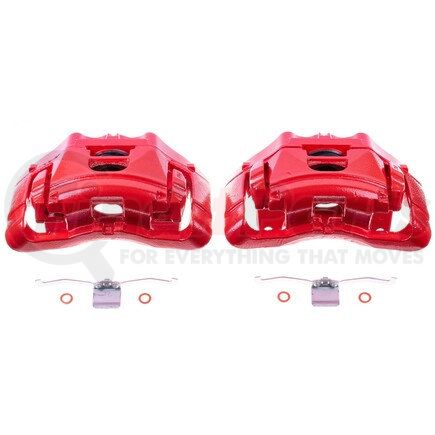 S3246 by POWERSTOP BRAKES - Red Powder Coated Calipers