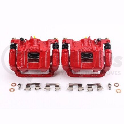 S6446 by POWERSTOP BRAKES - Red Powder Coated Calipers