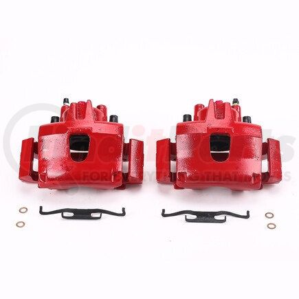 S4776 by POWERSTOP BRAKES - Red Powder Coated Calipers