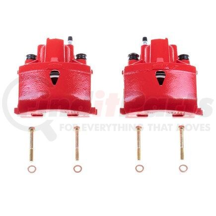 S4768 by POWERSTOP BRAKES - Red Powder Coated Calipers