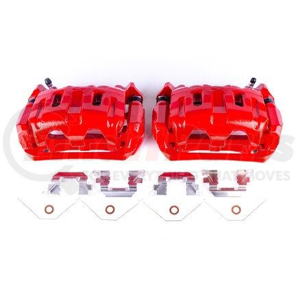 S6448 by POWERSTOP BRAKES - Red Powder Coated Calipers