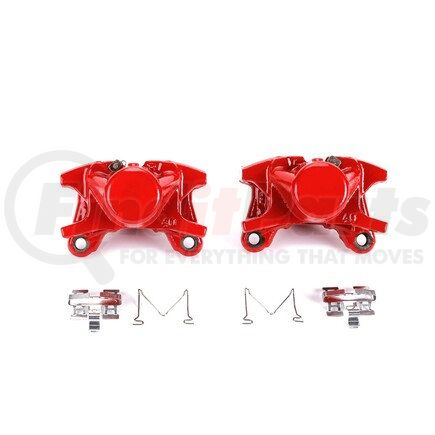 S2838 by POWERSTOP BRAKES - Red Powder Coated Calipers