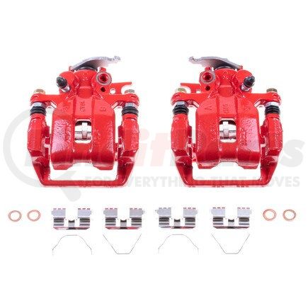 S7096 by POWERSTOP BRAKES - Red Powder Coated Calipers