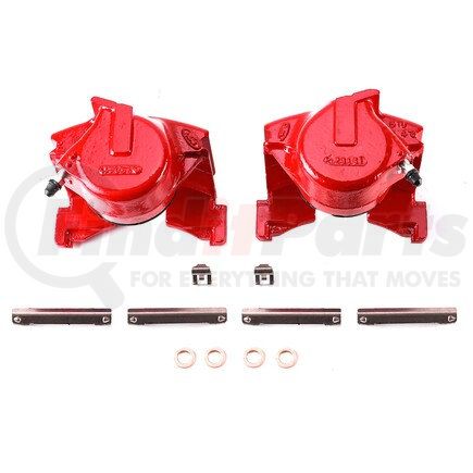 S4255 by POWERSTOP BRAKES - Red Powder Coated Calipers