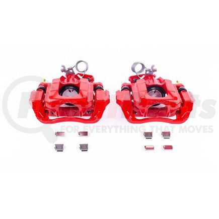 S5298 by POWERSTOP BRAKES - Red Powder Coated Calipers
