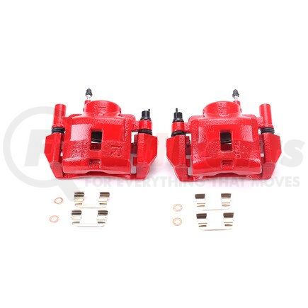 S2608 by POWERSTOP BRAKES - Red Powder Coated Calipers