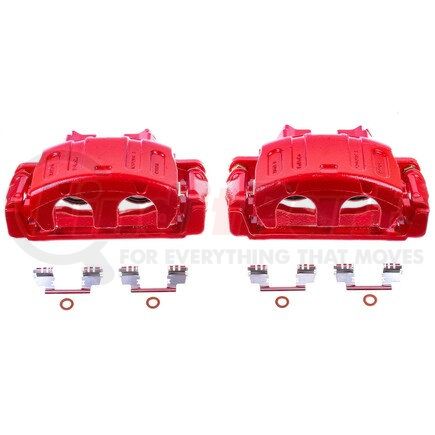 S4922A by POWERSTOP BRAKES - Red Powder Coated Calipers