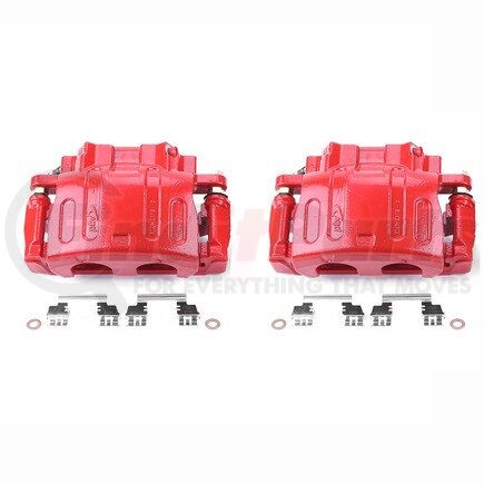 S4922 by POWERSTOP BRAKES - Red Powder Coated Calipers