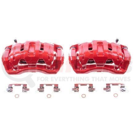 S2958 by POWERSTOP BRAKES - Red Powder Coated Calipers