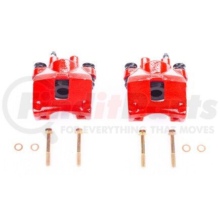 S4398 by POWERSTOP BRAKES - Red Powder Coated Calipers