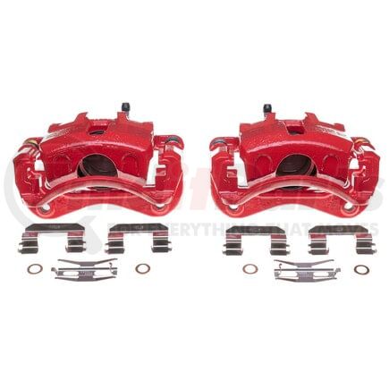 S2848 by POWERSTOP BRAKES - Red Powder Coated Calipers